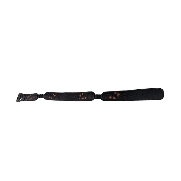 Brighton Belt B60089 Black with Gold buckle/accents Stitching Pattern Size 38 - Picture 3 of 6